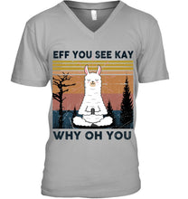 Load image into Gallery viewer, Eff You See Kay Why Oh You Llama Special Custom Design Guys V-Neck