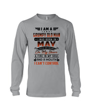 Load image into Gallery viewer, I'm A Grumpy Old Man I Was Born In May With My Heart Unisex Long Sleeve