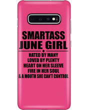 Load image into Gallery viewer, Birthday Gift For Smartass June GirlHeart On Her Sleeve Phone case