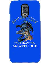 Load image into Gallery viewer, Apparently I Have An Attitude Blue Dragon Phone case