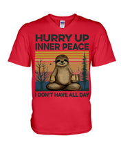 Load image into Gallery viewer, Cute Sloth Hurry Up Inner Peace Special Custom Design Guys V-Neck