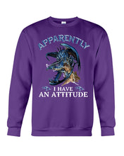 Load image into Gallery viewer, Apparently I Have An Attitude Blue Dragon Sweatshirt