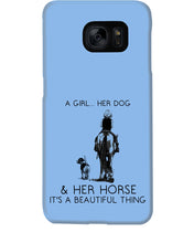 Load image into Gallery viewer, A Girl Her Dog Her Horse It's A Beautiful Thing Phone case