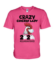 Load image into Gallery viewer, Crazy Chicken Lady 2020 Quarantined Gift For Chicken Lovers Guys V-Neck