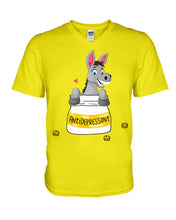 Load image into Gallery viewer, Funny Donkey Anti Depressant Meaning Gift For Women Guys V-Neck
