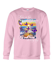Load image into Gallery viewer, Butterfly Sunset On Beach Those We Love Don't Go Away Gift For Lover Sweatshirt