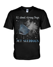 Load image into Gallery viewer, Jet Sleddogs All About Strong Dogs Pink Background Gift For Dog Lovers Guys V-Neck