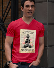 Load image into Gallery viewer, I'm Mostly Peace Love And Light Yoga Gift For Yoga Lovers Guys V-Neck
