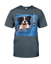Load image into Gallery viewer, Border Collie In Denim Pocket Gift For Dog Lovers Guys Tee