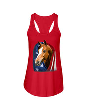 Load image into Gallery viewer, Horse Covered Into USA Flag Meaningful Gift For Men Ladies Flowy Tank