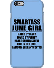 Load image into Gallery viewer, Birthday Gift For Smartass June GirlHeart On Her Sleeve Phone case