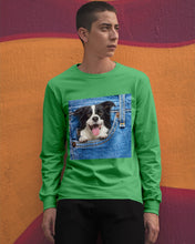 Load image into Gallery viewer, Border Collie In Denim Pocket Gift For Dog Lovers Unisex Long Sleeve