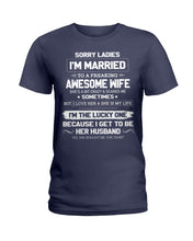 Load image into Gallery viewer, Gift For Husband I'm The Lucky One Because I Get To Be Her Husband Ladies Tee