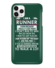 Load image into Gallery viewer, I Am A Runner I Run Because I Really Like Food Custom Design Phone case