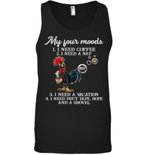 Load image into Gallery viewer, I Need Coffee A Nap A Vacation Duct Tape Hope And A Showel Unisex Tank Top