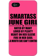 Load image into Gallery viewer, Birthday Gift For Smartass June GirlHeart On Her Sleeve Phone case