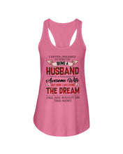Load image into Gallery viewer, Being A Husband Of An Awesome Wife Gift For Family Plaid Red Ladies Flowy Tank
