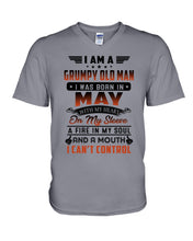 Load image into Gallery viewer, I'm A Grumpy Old Man I Was Born In May With My Heart Guys V-Neck