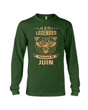 Load image into Gallery viewer, Les Legendes Naissent En Juin Birthday Meaningful Gift Unisex Long Sleeve