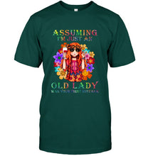 Load image into Gallery viewer, I Am Just An Old Lady Was Your First Mistake Hippie Guys Tee