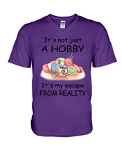 Load image into Gallery viewer, It's Not Just A Hobby It's My Escape From Reality Gift For Embroider Lovers Guys V-Neck