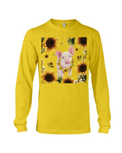 Load image into Gallery viewer, Beautiful Pig With Sunflowers Gift For Pig Lovers Unisex Long Sleeve