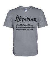 Load image into Gallery viewer, Librarian Keeper Of Books Guardian Of Knowledge Custom Design Guys V-Neck