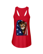 Load image into Gallery viewer, Lovely Tote Bag Cat In American Flag Gift For Cat Lovers Ladies Flowy Tank