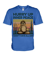 Load image into Gallery viewer, Cute Sloth Hurry Up Inner Peace Special Custom Design Guys V-Neck