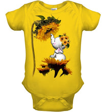 Load image into Gallery viewer, Elephant Sunflower Special Custom Design For Cute Girls Baby Onesie