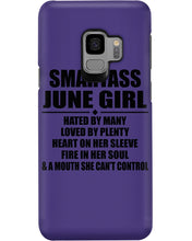 Load image into Gallery viewer, Birthday Gift For Smartass June GirlHeart On Her Sleeve Phone case