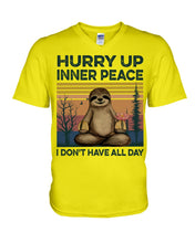Load image into Gallery viewer, Cute Sloth Hurry Up Inner Peace Special Custom Design Guys V-Neck