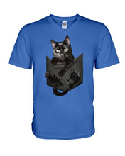 Load image into Gallery viewer, Cat In Your Front Pocket Perfect Gift For Friends Who Loves Cat Guys V-Neck