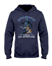 Load image into Gallery viewer, Apparently I Have An Attitude Blue Dragon Hoodie