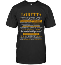 Load image into Gallery viewer, Loretta Custom Name Gift A Warrior's Mentality With A Poet's Soul Guys Tee