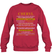 Load image into Gallery viewer, Cheryl Custom Name Gift A Warrior's Mentality With A Poet's Soul Sweatshirt