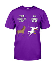 Load image into Gallery viewer, Funny Unicorn Difference Between Your Regular Aunt And My Dutch Aunt Guys Tee