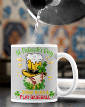 Load image into Gallery viewer, Baseball Drink Beer Day St Patrick's Day Gift For Baseball Lovers Mug