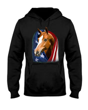 Load image into Gallery viewer, Horse Covered Into USA Flag Meaningful Gift For Men Hoodie