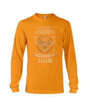 Load image into Gallery viewer, Les Legendes Naissent En Juin Birthday Meaningful Gift Unisex Long Sleeve