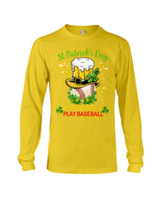 Load image into Gallery viewer, Baseball Drink Beer Day St Patrick's Day Gift For Baseball Lovers Unisex Long Sleeve