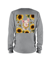 Load image into Gallery viewer, Beautiful Pig With Sunflowers Gift For Pig Lovers Unisex Long Sleeve