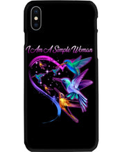 Load image into Gallery viewer, Hummingbirds Heart Shaped I Am A Simple Woman Gift For Mom Phone case