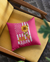 Load image into Gallery viewer, Birthday Gift For July Girl American Flag With Sunflower Pillow Cover