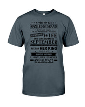 Load image into Gallery viewer, Gift For Husband I'm The Property Of A Freaking Awesome Wife Who Was Born In September Guys Tee