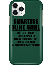 Load image into Gallery viewer, Birthday Gift For Smartass June GirlHeart On Her Sleeve Phone case