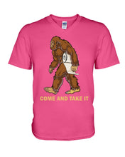 Load image into Gallery viewer, Bigfoot Come And Take It Simple Custom Design Guys V-Neck