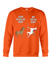 Load image into Gallery viewer, Funny Unicorn Difference Between Your Regular Aunt And My Dutch Aunt Sweatshirt