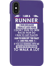Load image into Gallery viewer, I Am A Runner I Run Because I Really Like Food Custom Design Phone case
