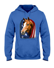 Load image into Gallery viewer, Horse Covered Into USA Flag Meaningful Gift For Men Hoodie